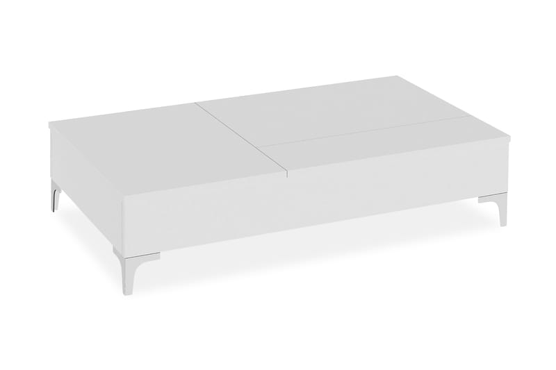 Furny Home Sofabord 121 cm Hev- og Senkbart med Oppbevaring - Hvit - Møbler - Bord - Sofabord