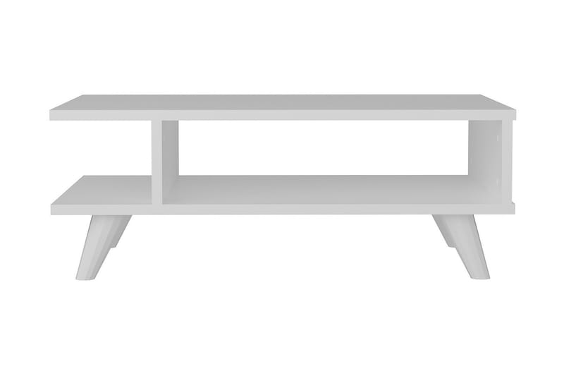 Furny Home Sofabord 80 cm med Oppbevaringshylle - Hvit - Møbler - Bord - Sofabord