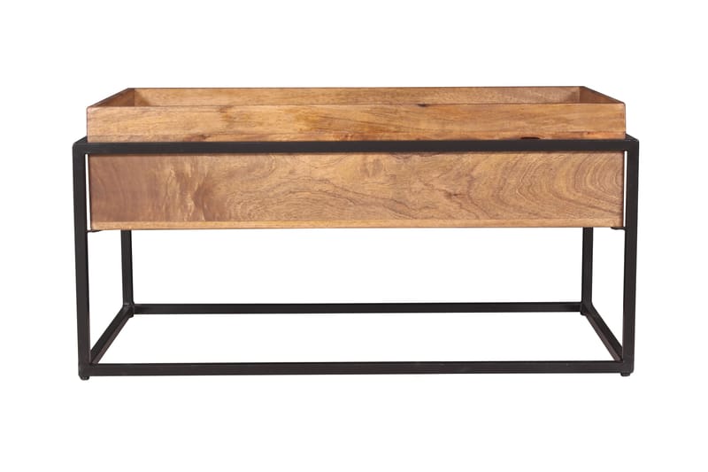Gillinpe Sofabord 100 cm med Oppbevaringsskuff - Akacia/Svart - Møbler - Bord - Bordtilbehør - Bordben