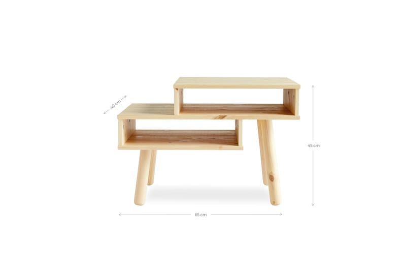Hako Sofabord 65 cm med Oppbevairngshylle Tall/Natur - Karup Design - Møbler - Bord - Sofabord