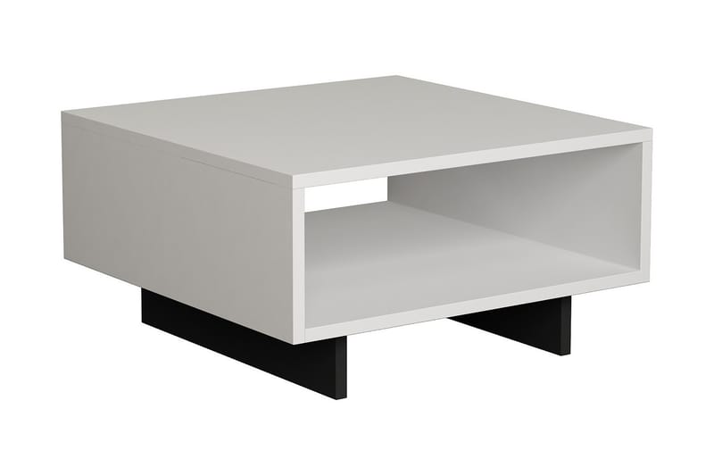 Hapeila Sofabord 60 cm med Oppbevairngshylle - Hvit/Mørkegrå - Møbler - Bord - Sofabord