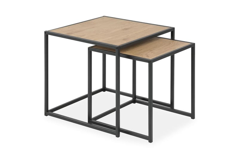 Hasslevik Settbord 50 cm 2 Bord - Natur/Svart - Møbler - Bord - Konsollbord & avlastningsbord - Settbord