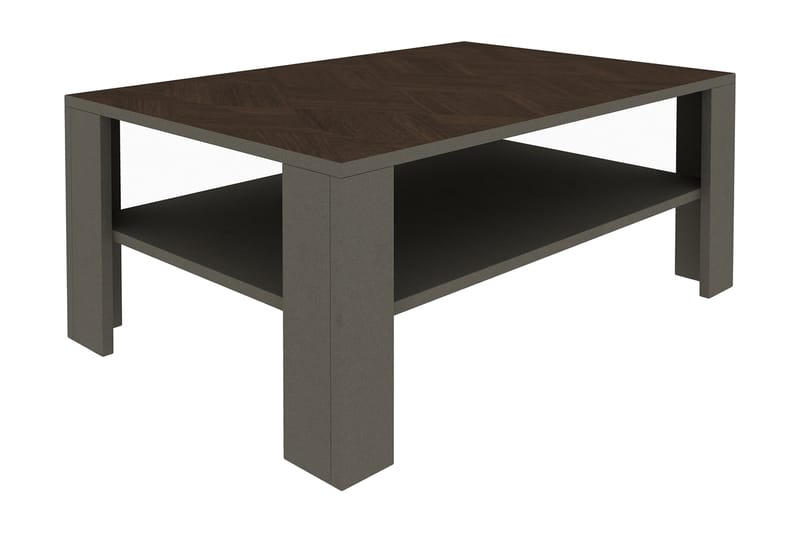 Hejde Sofabord 90 cm med Oppbevairngshylle - Grå/Brun - Møbler - Bord - Konsollbord & avlastningsbord - Sengebord & nattbord