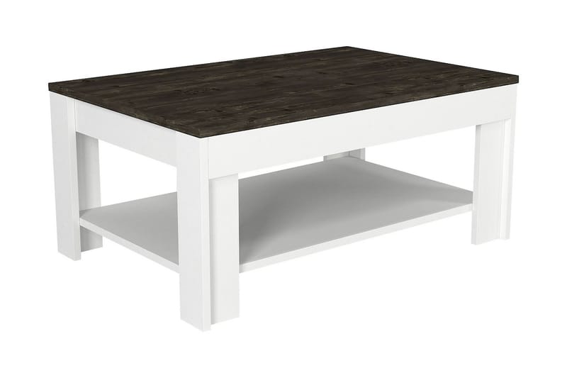 Jessila Sofabord 90 cm - Hvit / Mørkebrun - Møbler - Bord - Sofabord