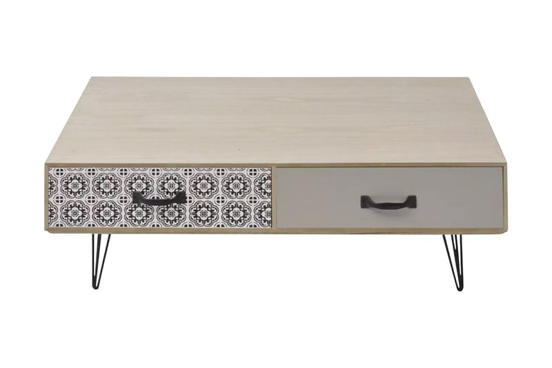 Kaffebord 100x60x35 cm Beige - Grå - Møbler - Bord - Avlastningsbord - Brettbord og småbord