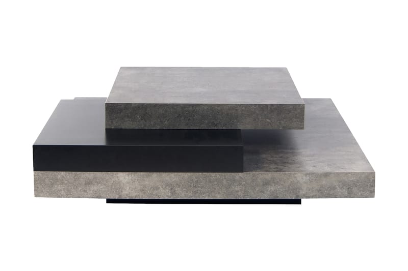 Karyo Sofabord 90 cm med Oppbevaringshylle - Betonggrå/Svart - Møbler - Bord - Sofabord