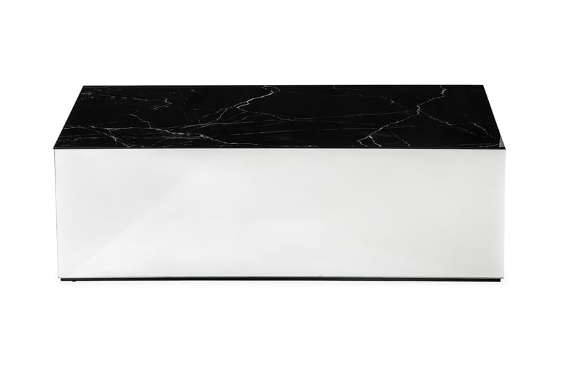 Kerkis Sofabord 110 cm Marmormønster - Spegel/Glass/Svart - Møbler - Stoler & lenestoler - Benk - Skohylle med benk