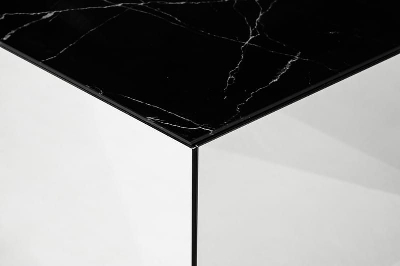 Kerkis Sofabord 110 cm Marmormønster - Spegel/Glass/Svart - Møbler - Bord - Sofabord