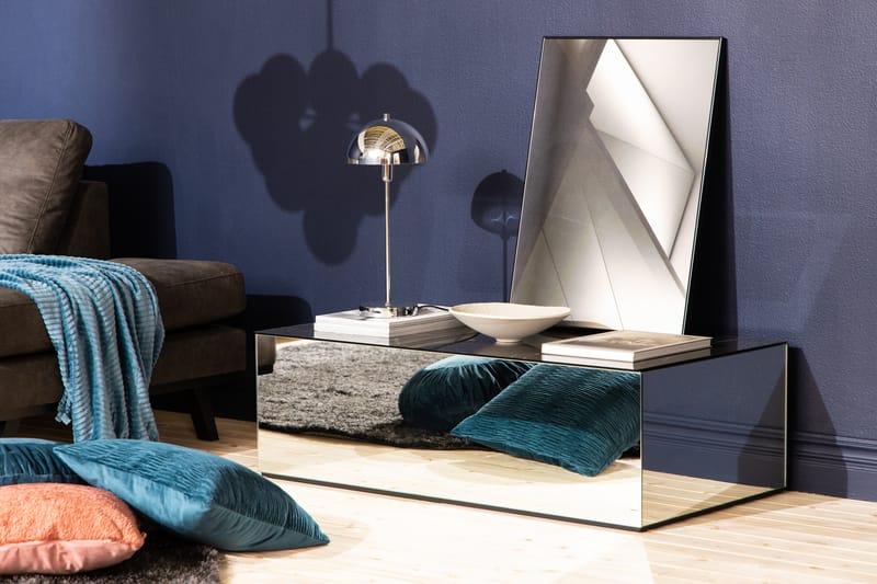 Kerkis Sofabord 110 cm Marmormønster - Spegel/Glass/Svart - Møbler - Bord - Sofabord