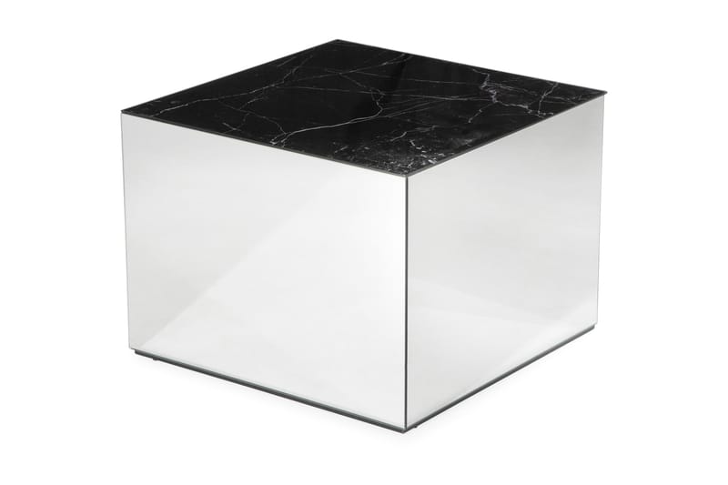 Kerkis Sofabord 60 cm Marmormønster - Spegel/Glass/Svart - Møbler - Bord - Sofabord