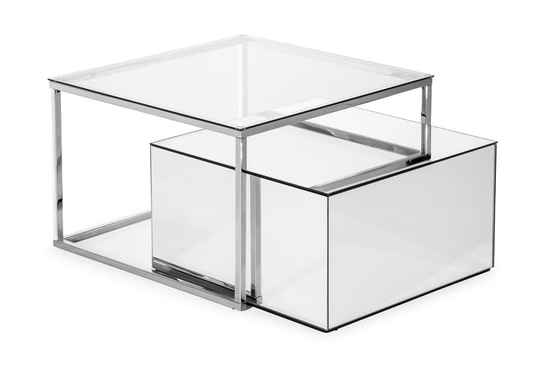 Kerkis Sofabord 70 cm - Spegel/Glass/Hvit - Møbler - Bord - Sofabord