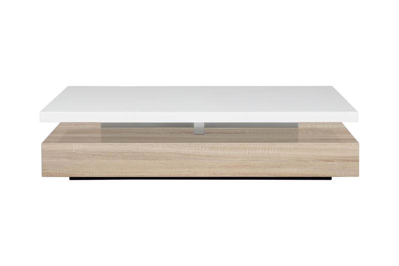 Klas Sofabord 117 cm med Oppbevairngshylle - Hvit/Natur - Møbler - Bord - Sofabord