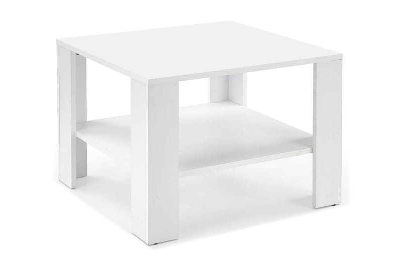 Kwadro Sofabord 70 cm med Oppbevairngshylle - Hvit - Møbler - Bord - Sofabord