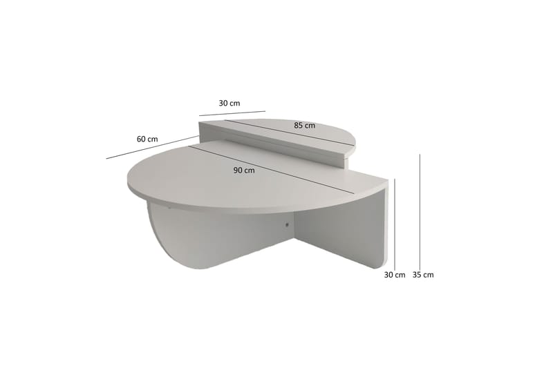 Malling Sofabord 90x30x90 cm Oval - Brun - Møbler - Bord - Sofabord