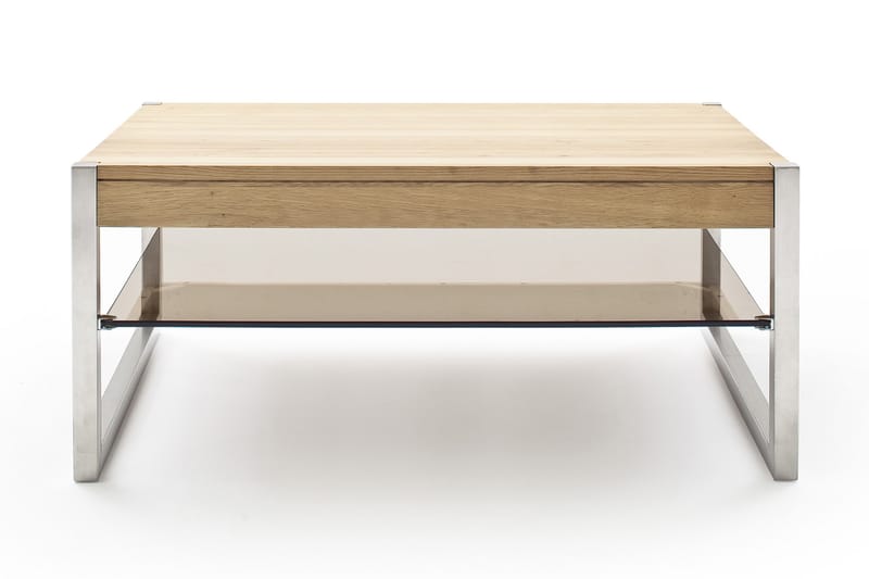 Miggel Sofabord 105 cm med Oppbevaringshylle - Natur/Krom - Møbler - Bord - Sofabord