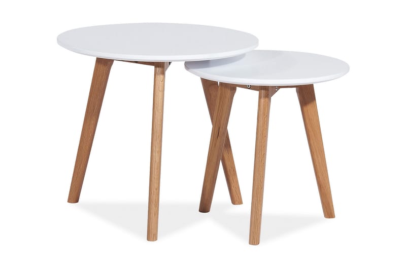 Milang Settbord Rundt - Hvit - Møbler - Bord - Sofabord
