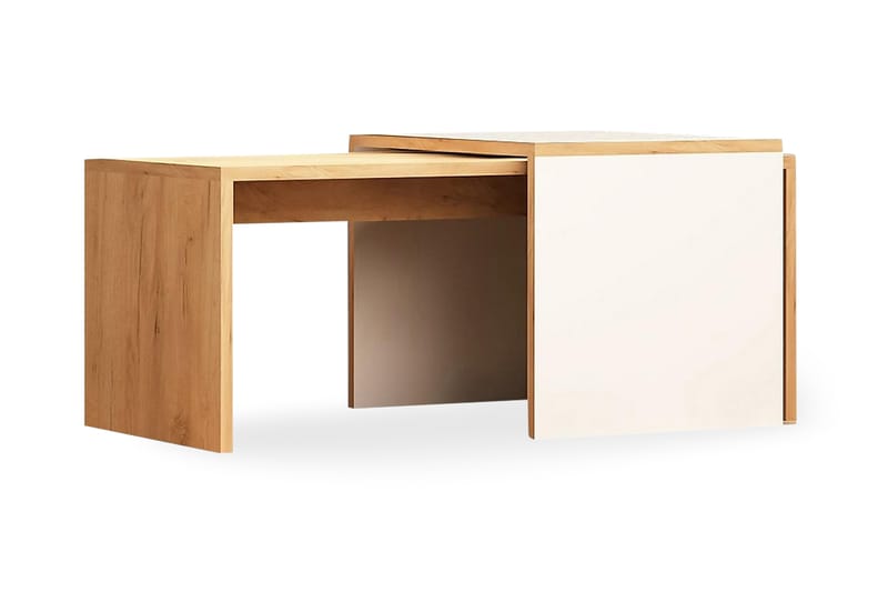 Mod Design Settbord 90 cm 2 Bord - Tre/Hvit - Møbler - Bord - Sofabord