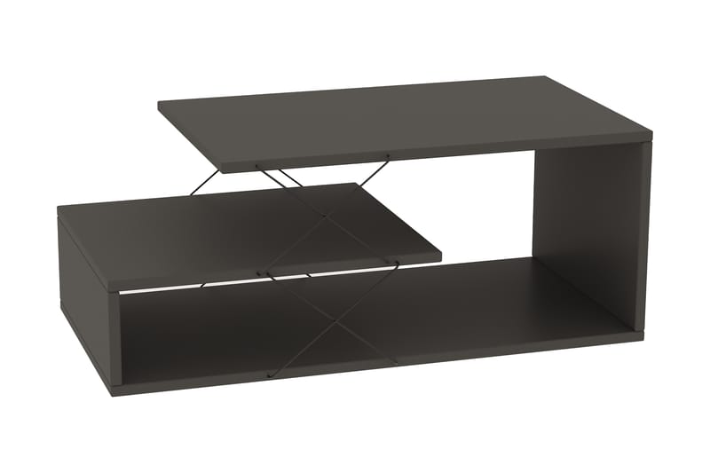 Moengo Sofabord 100 cm med Oppbevaringshylle - Antracit/Svart - Møbler - Bord - Sofabord