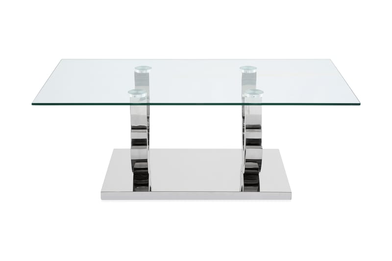 Natear Sofabord 130 cm - Rostfritt Stål/Glass - Møbler - Sofaer - Sovesofaer