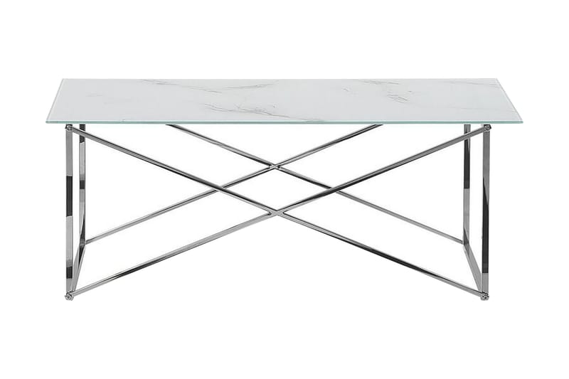Nod Sofabord 100 cm Marmormønster - Hvit/Sølv - Møbler - Bord - Sofabord