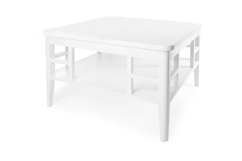 Piteå Sofabord 80 cm med Oppbevairngshylle - Hvit - Møbler - Bord - Sofabord - Sofabord med oppbevaring