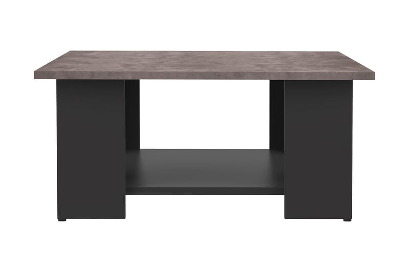 Plessan Sofabord 67 cm med Oppbevairngshylle - Betonggrå/Svart - Møbler - Bord - Sofabord