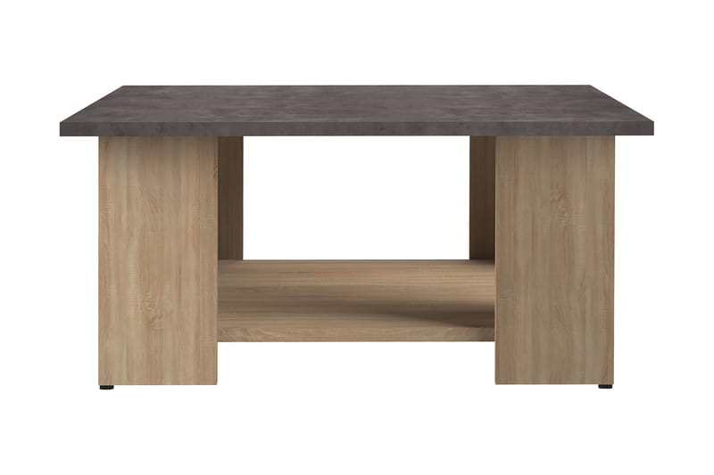 Plessan Sofabord 67 cm med Oppbevairngshylle - Brun/Betonggrå - Møbler - Bord - Sofabord