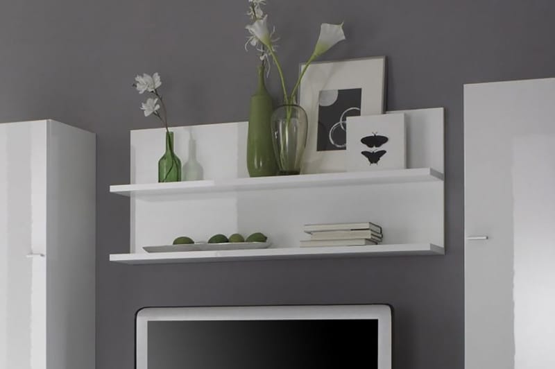 Primo Panelhylle 113 cm - Hvit - Møbler - Medie- & TV-møbler - TV-benk & mediabenk