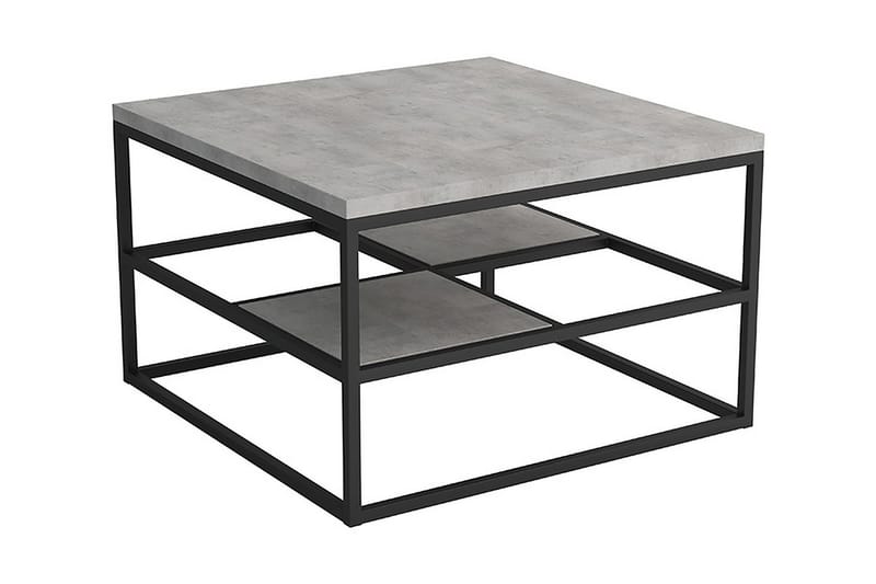 Readingge Sofabord 70 cm med Oppbevaringshylle - Grå/Svart - Møbler - Bord - Sofabord
