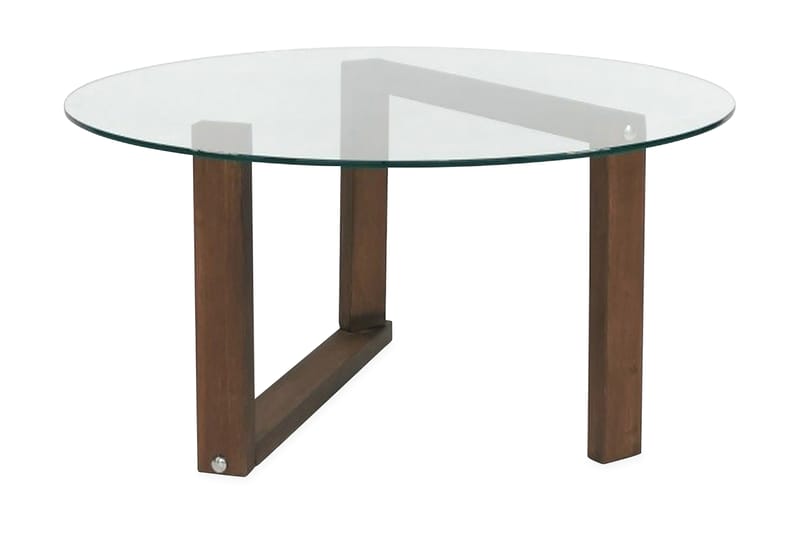 Sabani Sofabord 80 cm Rundt - Glass/Valnøttbrun - Møbler - Bord - Sofabord