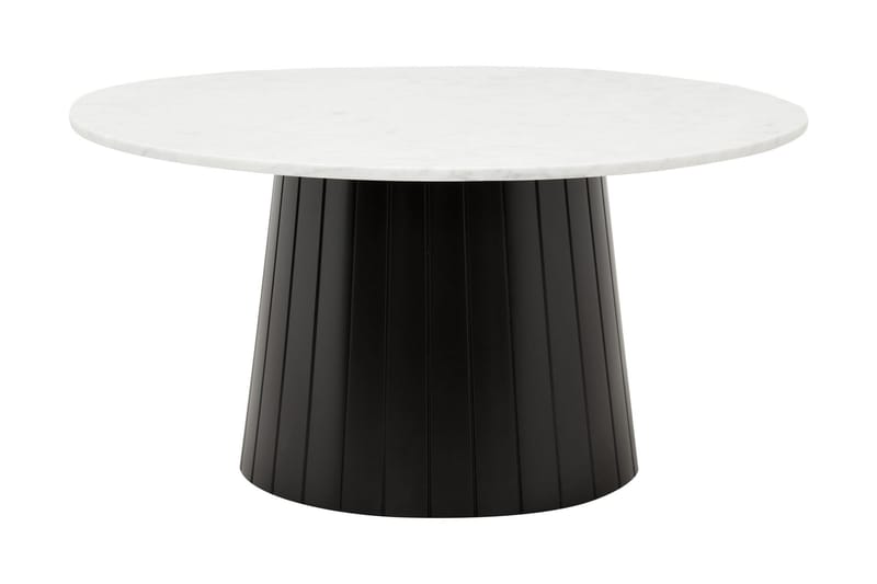 Salazar Sofabord 90 cm Rundt Marmormønster Hvit/Svart - Hvit/Svart - Møbler - Bord - Spisebord & kjøkkenbord