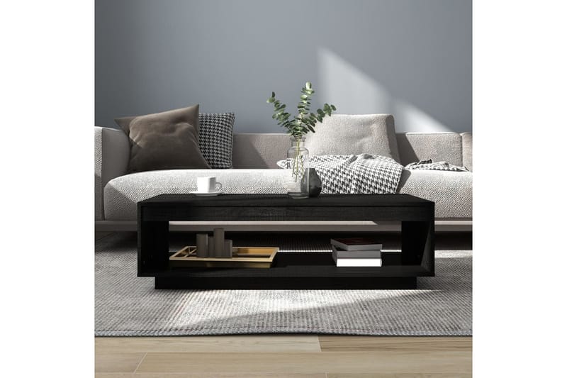 Salongbord 110x50x33,5 cm heltre furu svart - Svart - Møbler - Bord - Sofabord