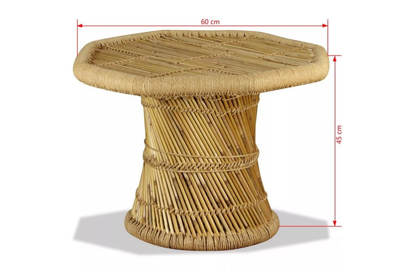 Salongbord bambus åttekantet 60x60x45 cm - Bambus - Møbler - Bord - Sofabord
