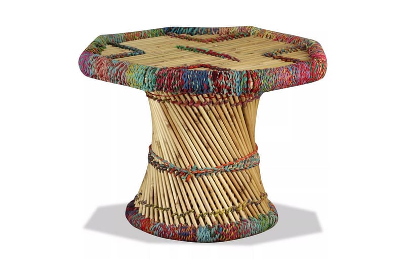 Salongbord bambus med Chindidetaljer flerfarget - Multi - Møbler - Bord - Konsollbord & avlastningsbord - Lampebord &