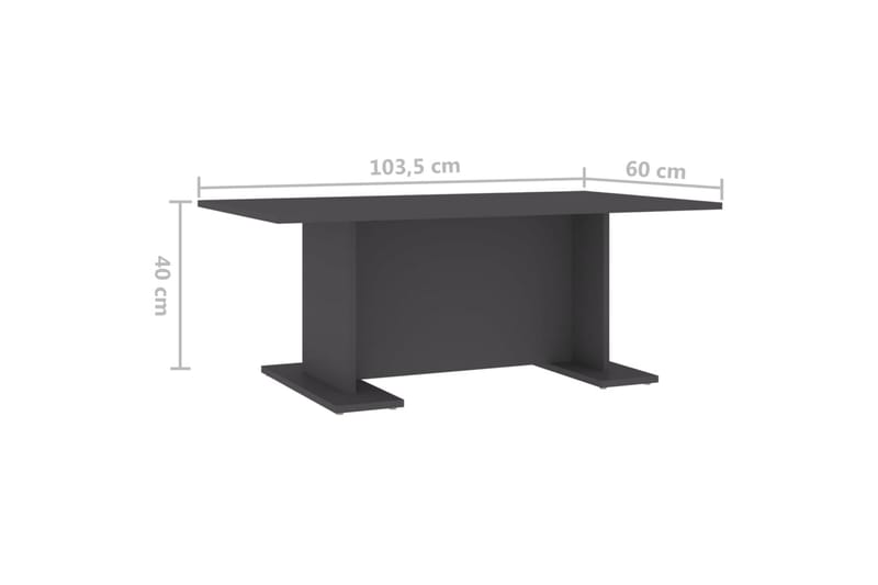 Salongbord grå 103,5x60x40 cm sponplate - Grå - Møbler - Bord - Sofabord