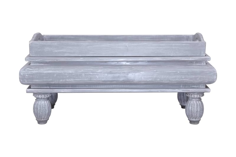 Salongbord grå 90x50x40 cm heltre mahogni - Grå - Møbler - Bord - Sofabord