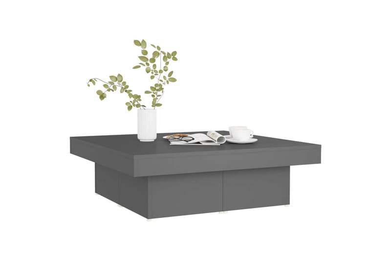 Salongbord grå 90x90x28 cm sponplate - Grå - Møbler - Bord - Sofabord
