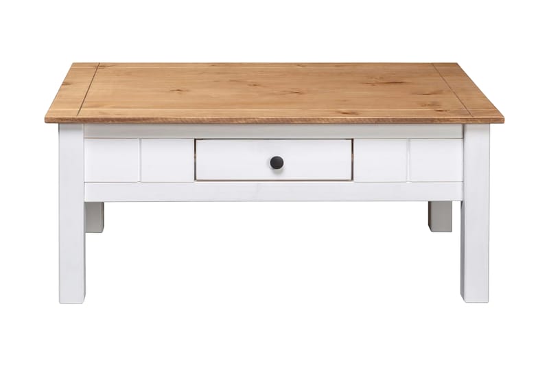 Salongbord hvit 100x60x45 cm heltre furu Panama Range - Hvit - Møbler - Bord - Sofabord