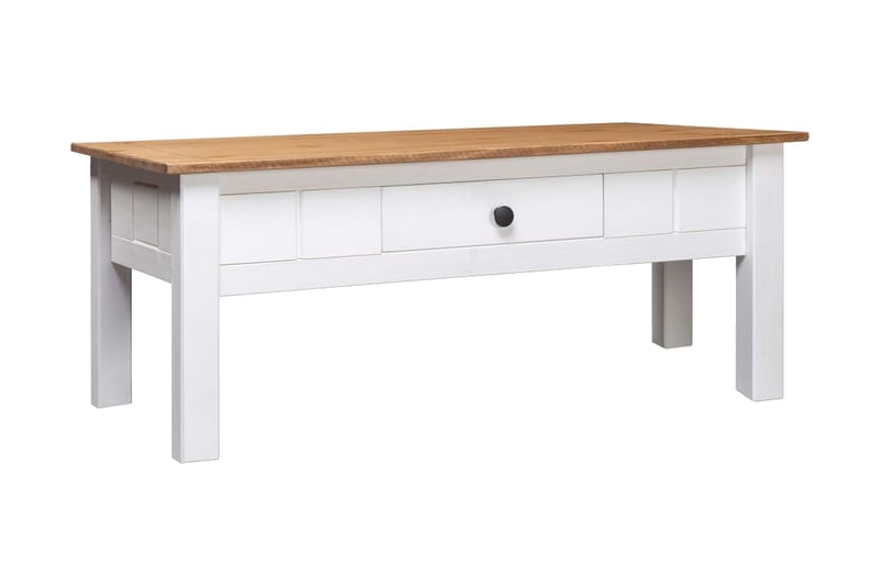Salongbord hvit 100x60x45 cm heltre furu Panama Range - Hvit - Møbler - Bord - Sofabord