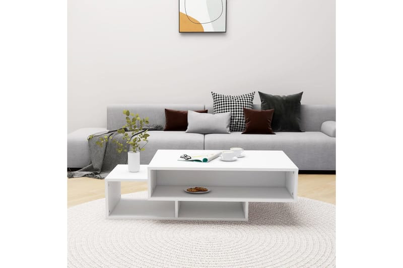 Salongbord hvit 105x55x32 cm sponplate - Hvit - Møbler - Bord - Sofabord
