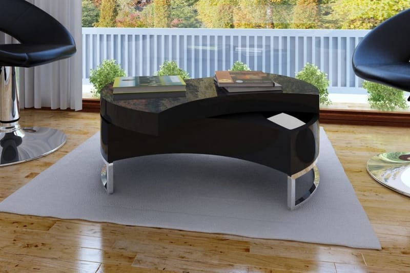 Salongbord justerbar form høyglans svart - Svart Høyglans - Møbler - Bord - Sofabord