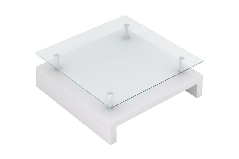 Salongbord med glassflate hvit - Glass/Hvit - Møbler - Bord - Sofabord