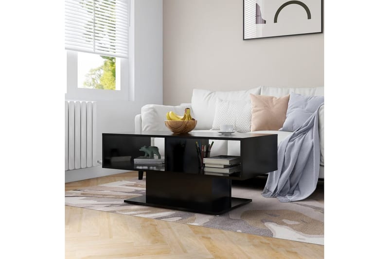 Salongbord svart 103,5x50x44,5 cm sponplate - Svart - Møbler - Senger - Sengeramme & sengestamme