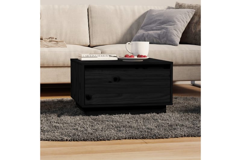 Salongbord svart 55x56x32 cm heltre furu - Svart - Møbler - Bord - Sofabord