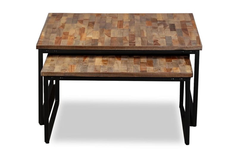 Settbord salongbord 2 deler heltre gjennvunnet teak - Resirkulert Tre - Møbler - Bord - Spisebord & kjøkkenbord