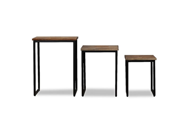 Settbord salongbord 3 deler heltre gjennvunnet teak - Resirkulert Tre - Møbler - Bord - Sofabord