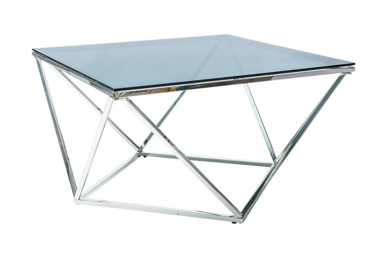 Silvero Sofabord 80 cm - Glass/Silver - Møbler - Bord - Sofabord