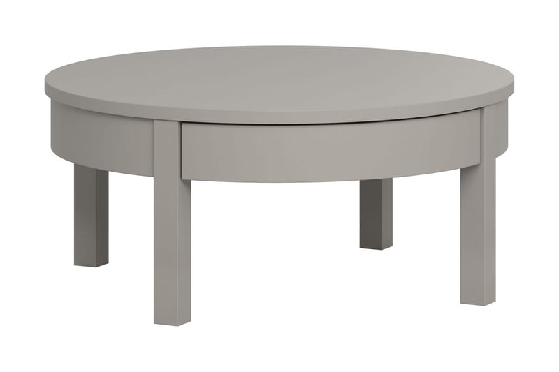 Simple Sofabord 80 cm Rundt med Oppbevairngshylle Lågt Grå - VOX - Møbler - Bord - Sofabord