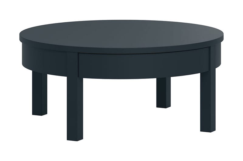 Simple Sofabord 80 cm Rundt med Oppbevairngshylle Lågt Svart - VOX - Møbler - Bord - Sofabord
