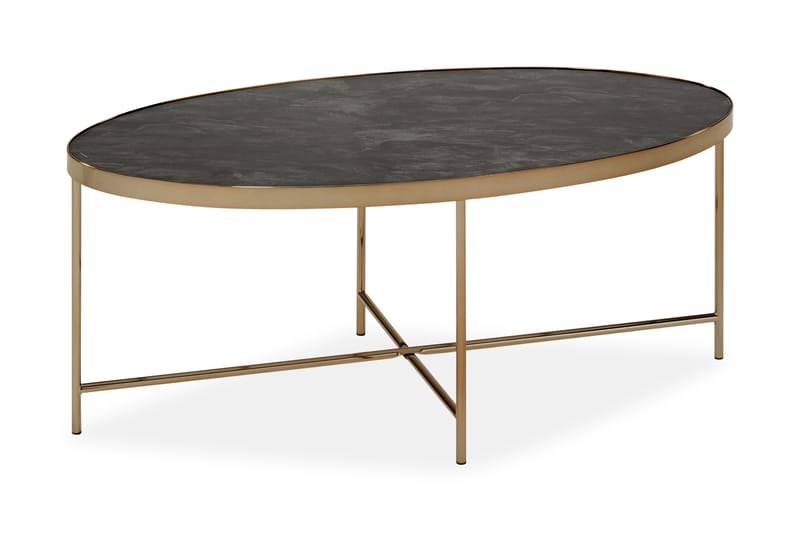 Sollum Sofabord 110 cm Ovalt - Messing/Svart - Møbler - Bord - Sofabord